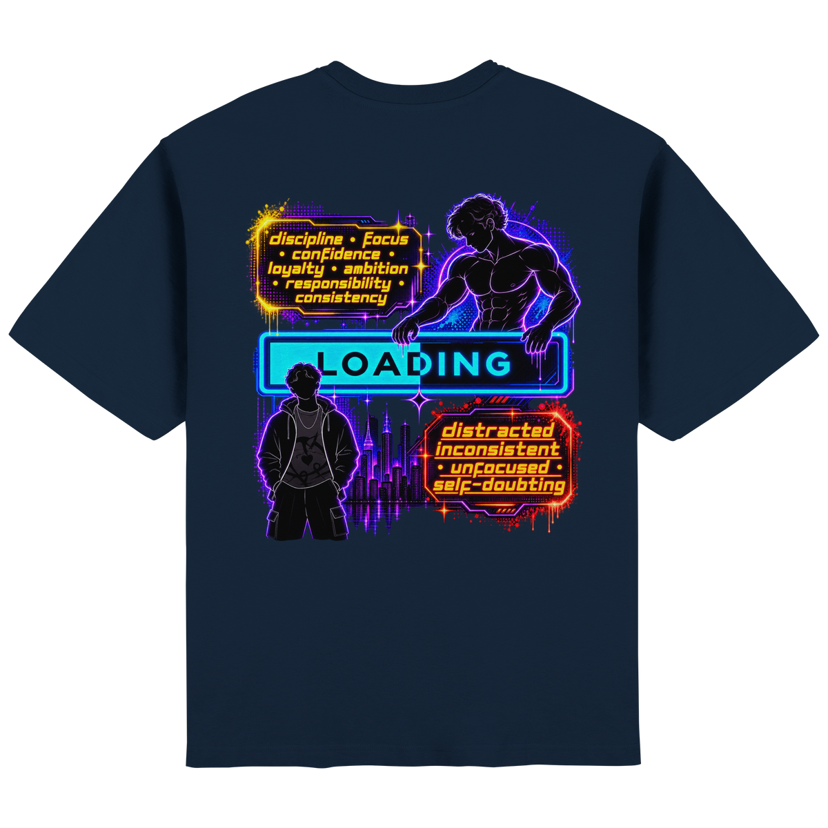 LOADiNG - Camiseta oversize de estilo urbano