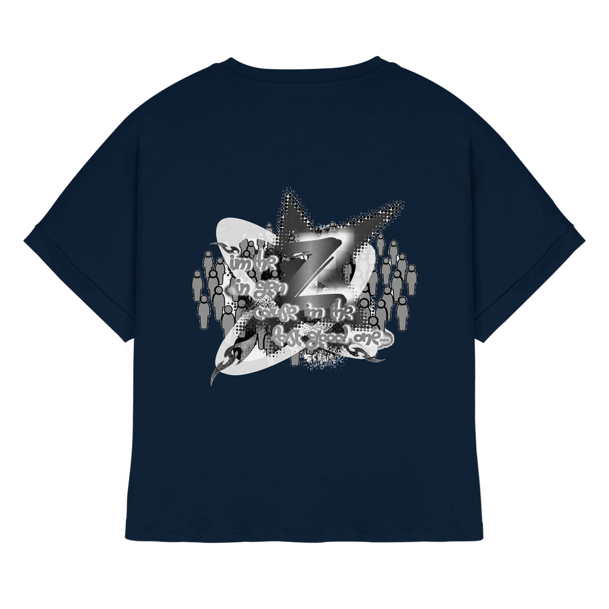 The Rebellion Z BASiCS - T-shirt da donna biologica con maniche con risvolto