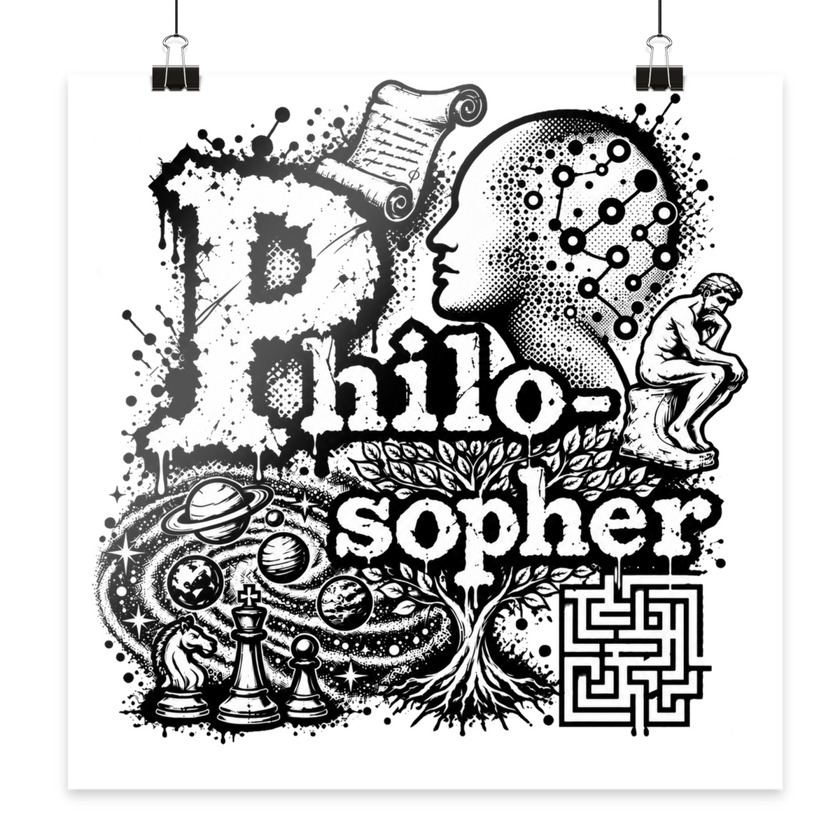 Der Philosoph - Poster 60x60