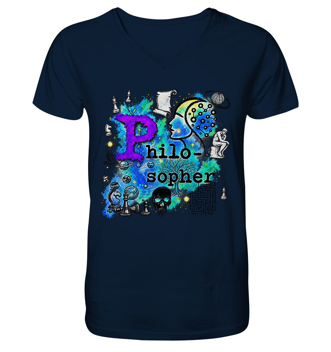 Der Philosoph - V-Ausschnitt-Shirt