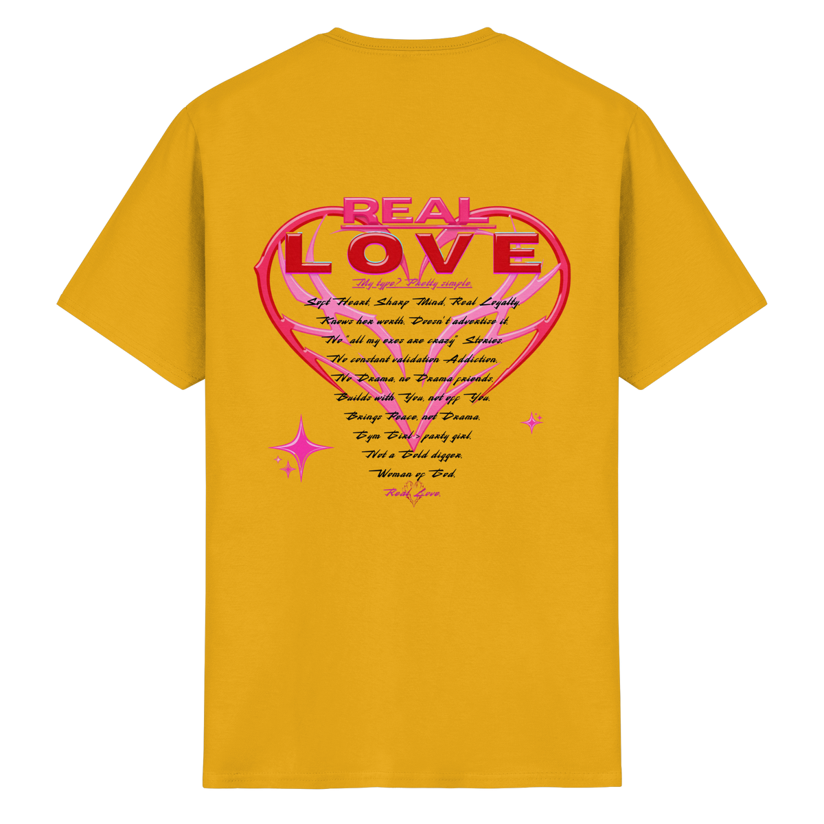 The Real Love - Schweres Baumwoll-T-Shirt