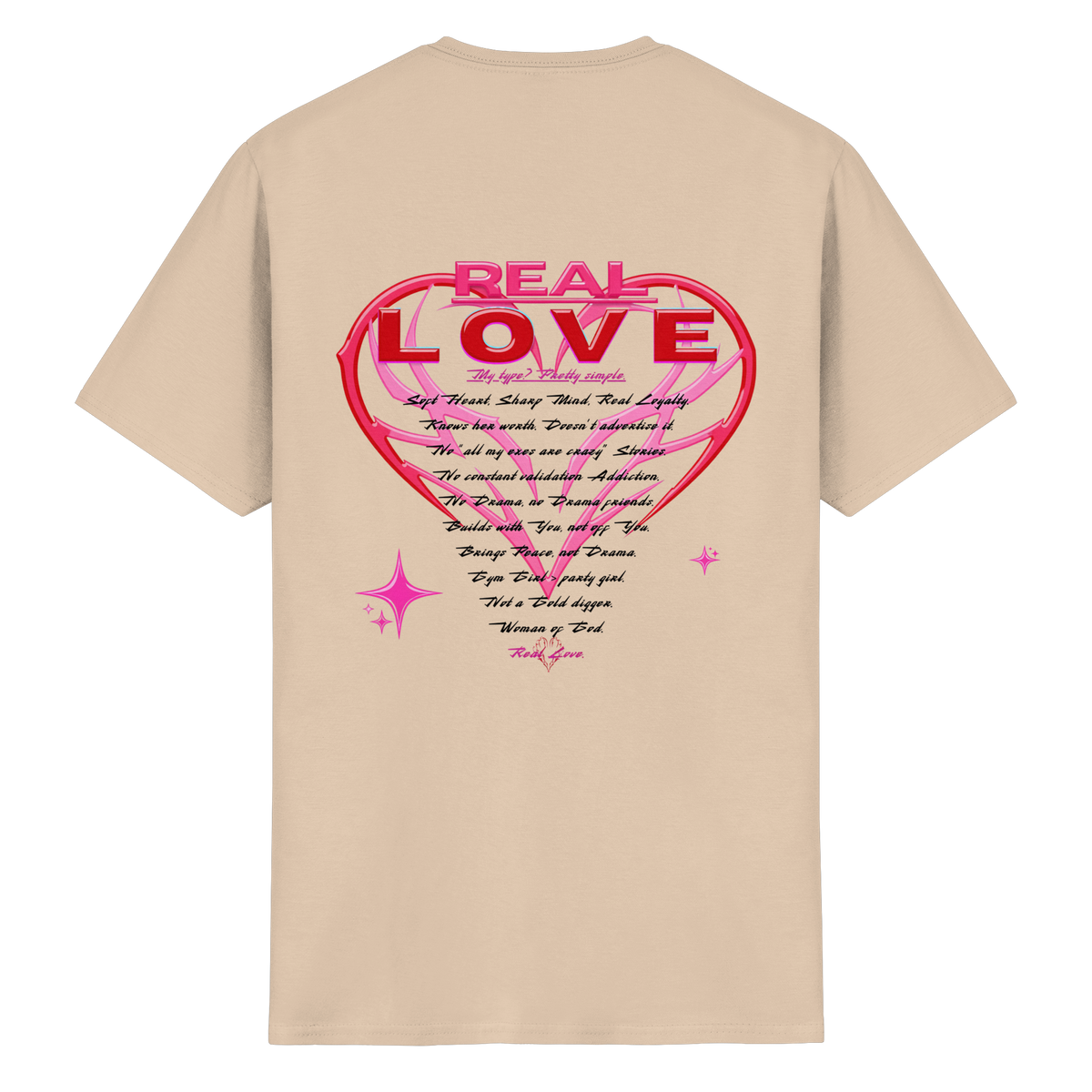 The Real Love - Schweres Baumwoll-T-Shirt