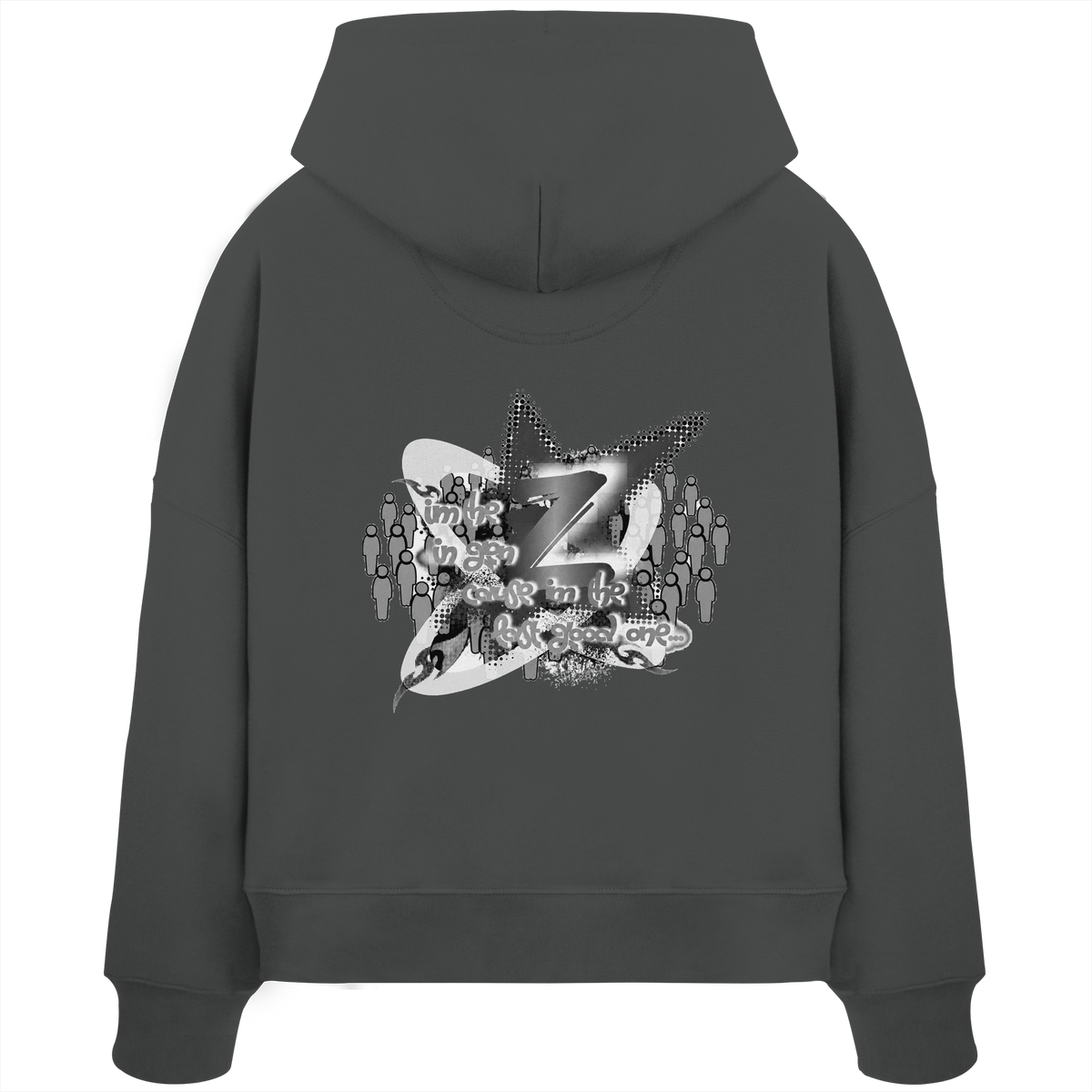 The Rebellion Z BASiCS - Felpa con cappuccio boxy da donna in cotone biologico