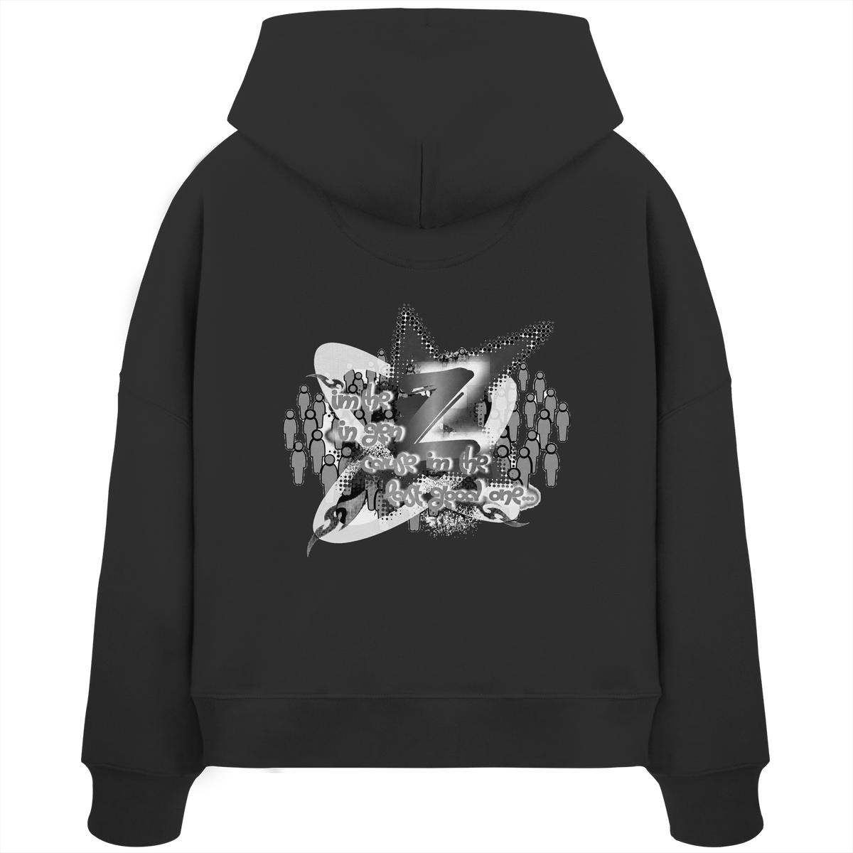 The Rebellion Z BASiCS - Felpa con cappuccio boxy da donna in cotone biologico