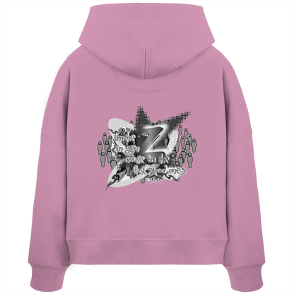 The Rebellion Z BASiCS - Felpa con cappuccio boxy da donna in cotone biologico