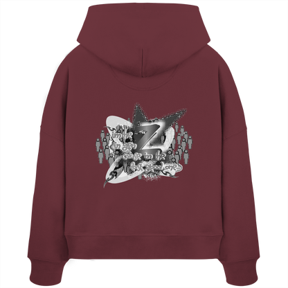 The Rebellion Z BASiCS - Felpa con cappuccio boxy da donna in cotone biologico