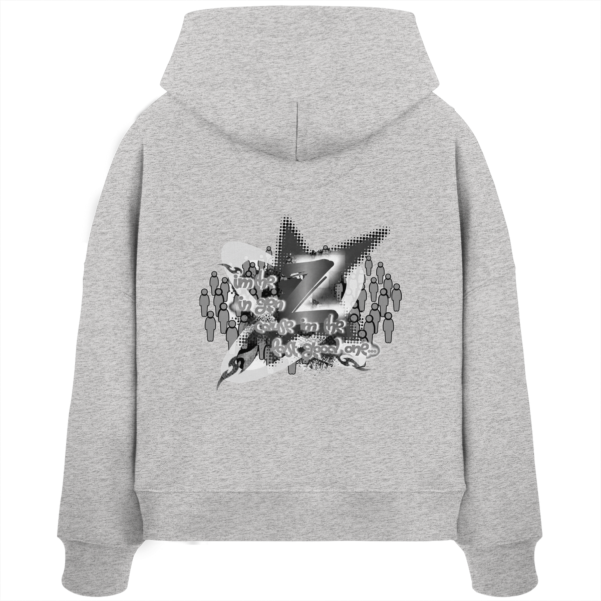 The Rebellion Z BASiCS - Felpa con cappuccio boxy da donna in cotone biologico