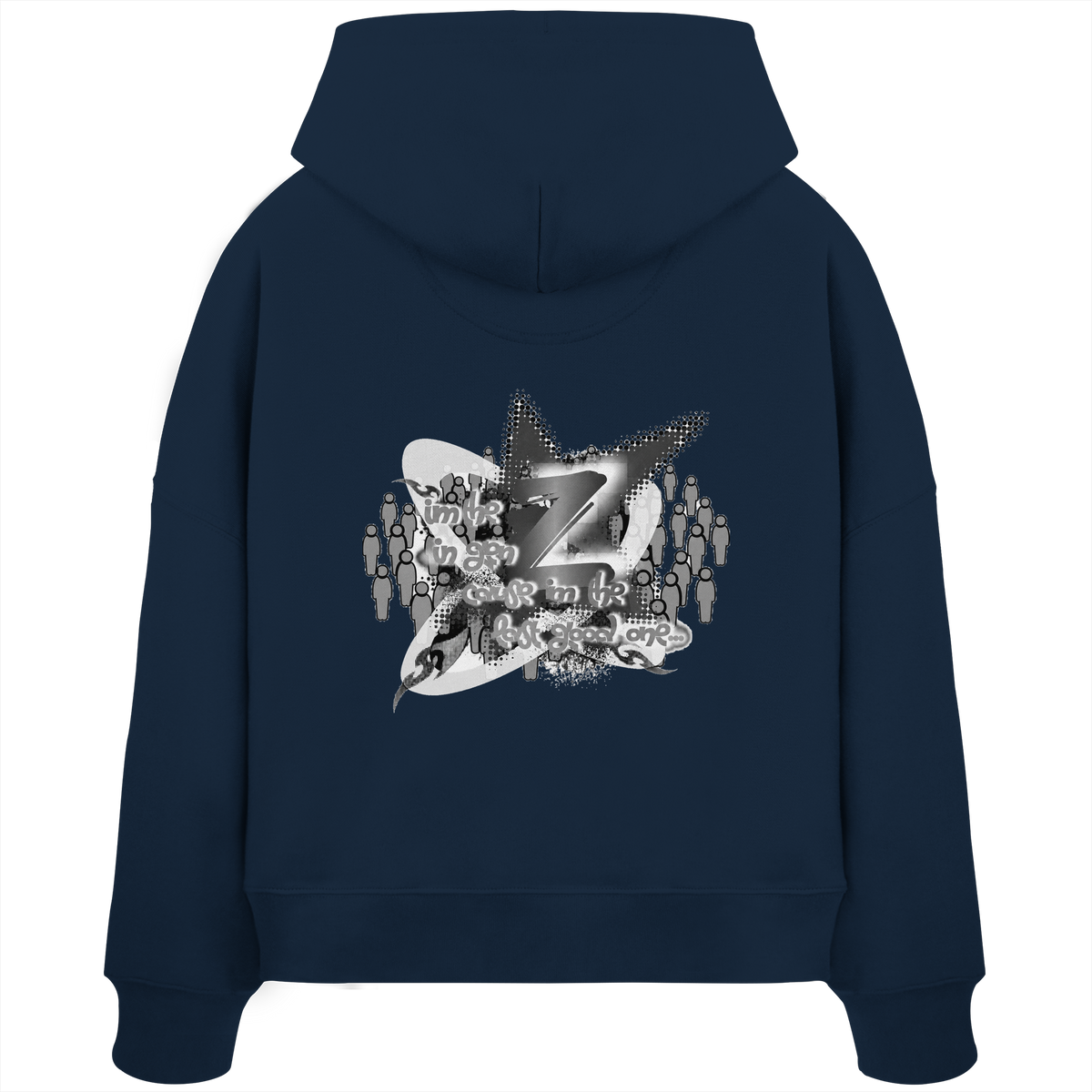 The Rebellion Z BASiCS - Felpa con cappuccio boxy da donna in cotone biologico