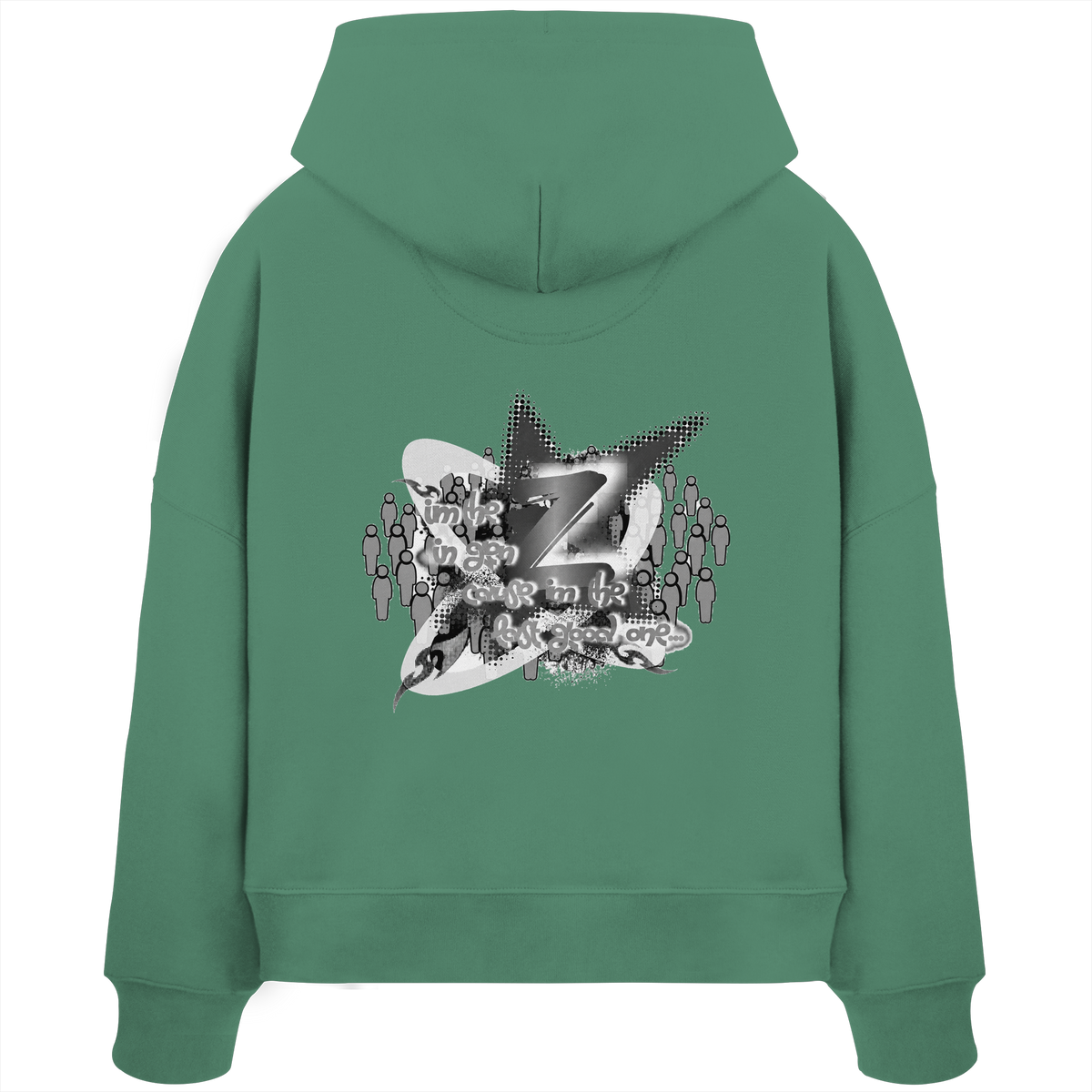 The Rebellion Z BASiCS - Felpa con cappuccio boxy da donna in cotone biologico