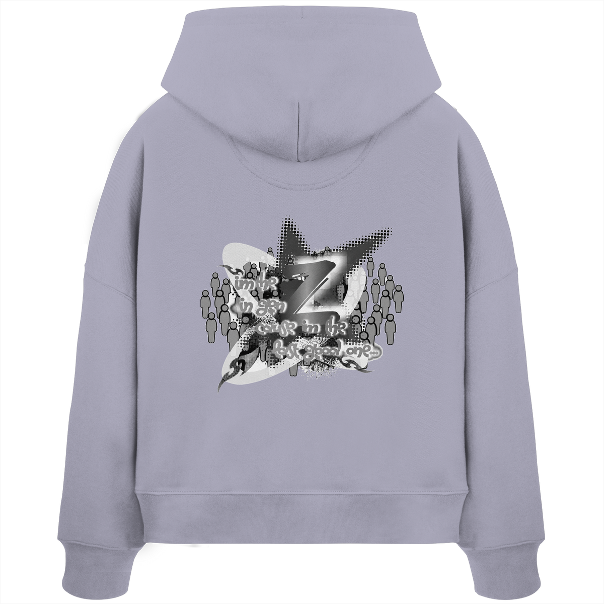 The Rebellion Z BASiCS - Felpa con cappuccio boxy da donna in cotone biologico
