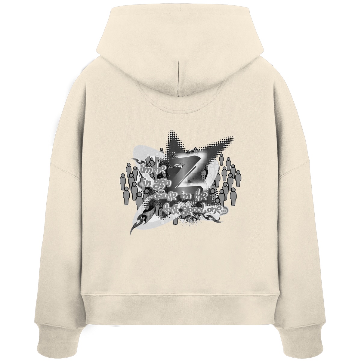 The Rebellion Z BASiCS - Felpa con cappuccio boxy da donna in cotone biologico