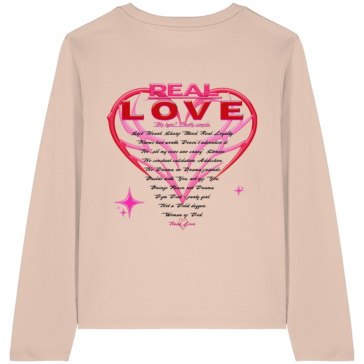 The Real Love - Womens Organic Longsleeve T-Shirt