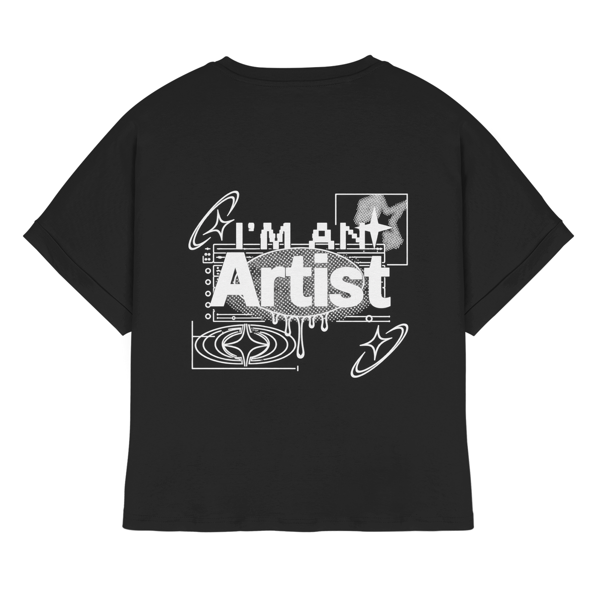 The Artist BASiCS - T-shirt da donna in cotone biologico con maniche a giro