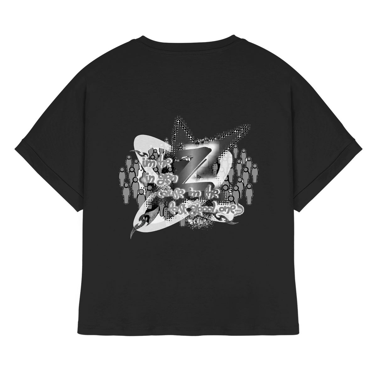 The Rebellion Z BASiCS - T-shirt da donna biologica con maniche con risvolto