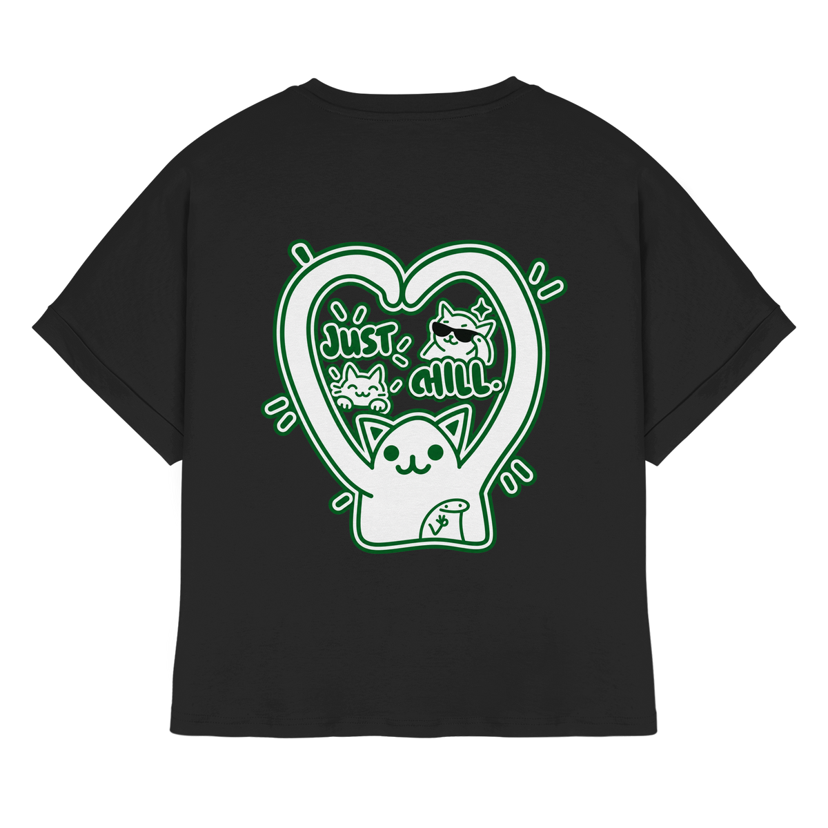 low CORTiSOL - T-shirt biologica da donna con maniche arrotolate