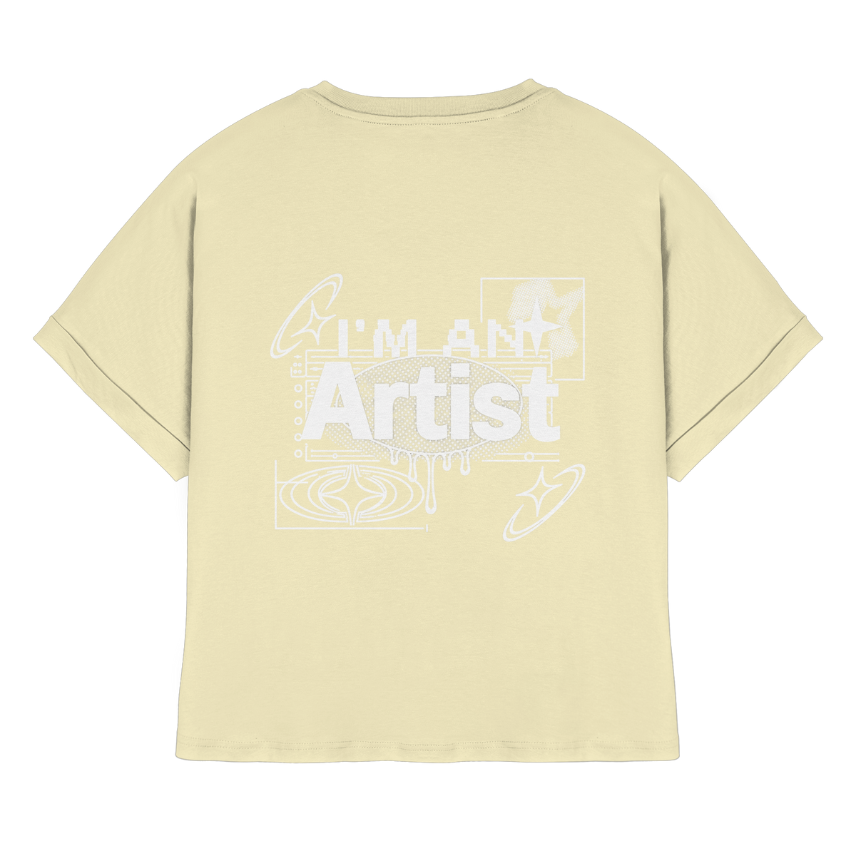 The Artist BASiCS - T-shirt da donna in cotone biologico con maniche a giro