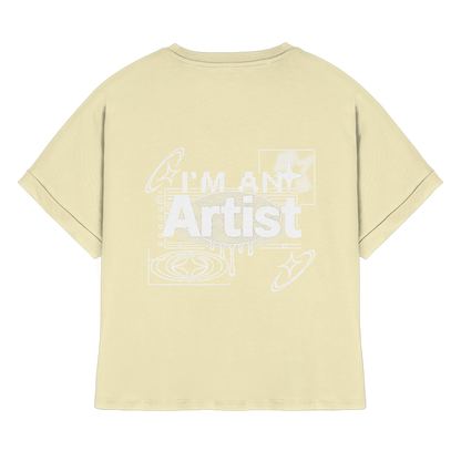 The Artist BASiCS - T-shirt da donna in cotone biologico con maniche a giro