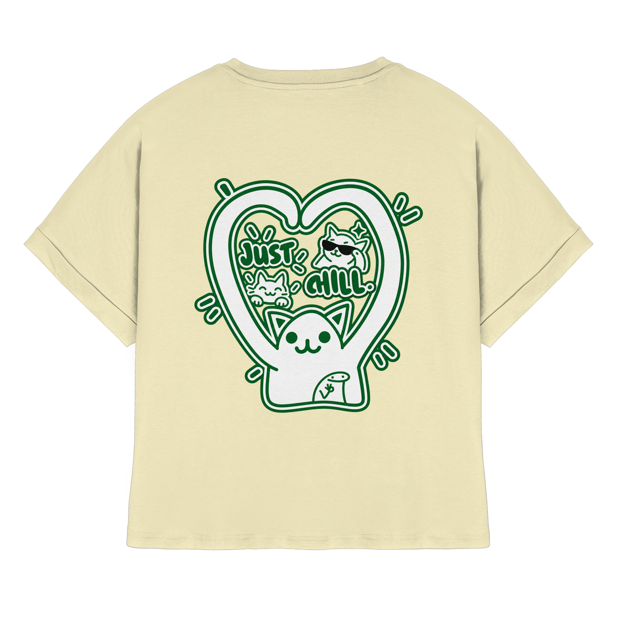 low CORTiSOL - T-shirt biologica da donna con maniche arrotolate