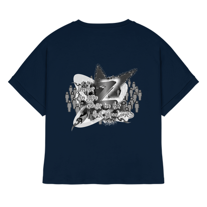 The Rebellion Z BASiCS - T-shirt da donna biologica con maniche con risvolto