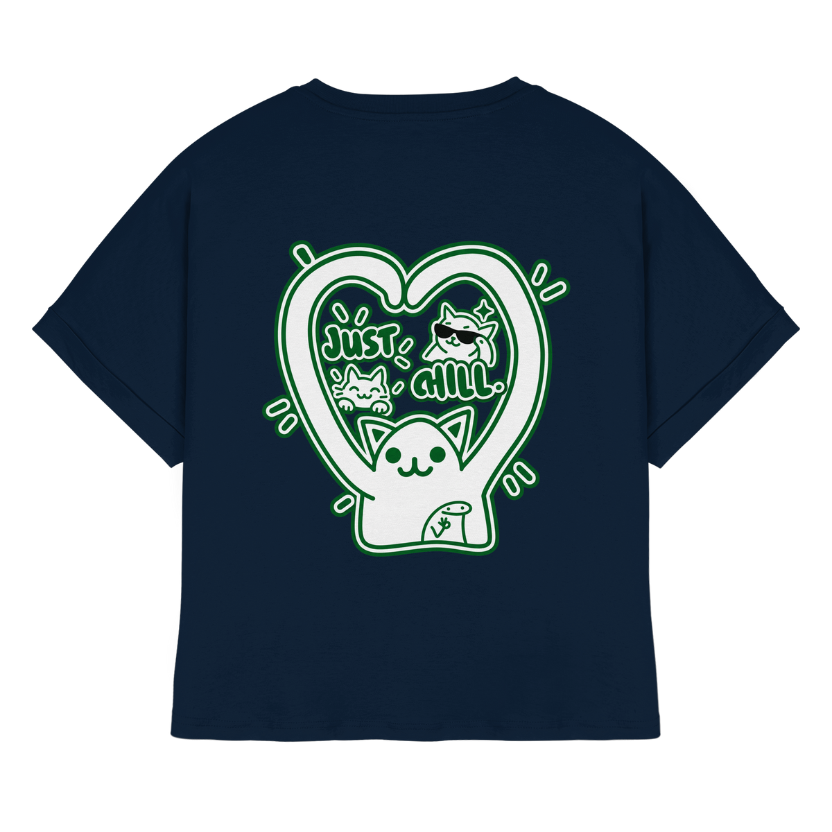 low CORTiSOL - T-shirt biologica da donna con maniche arrotolate