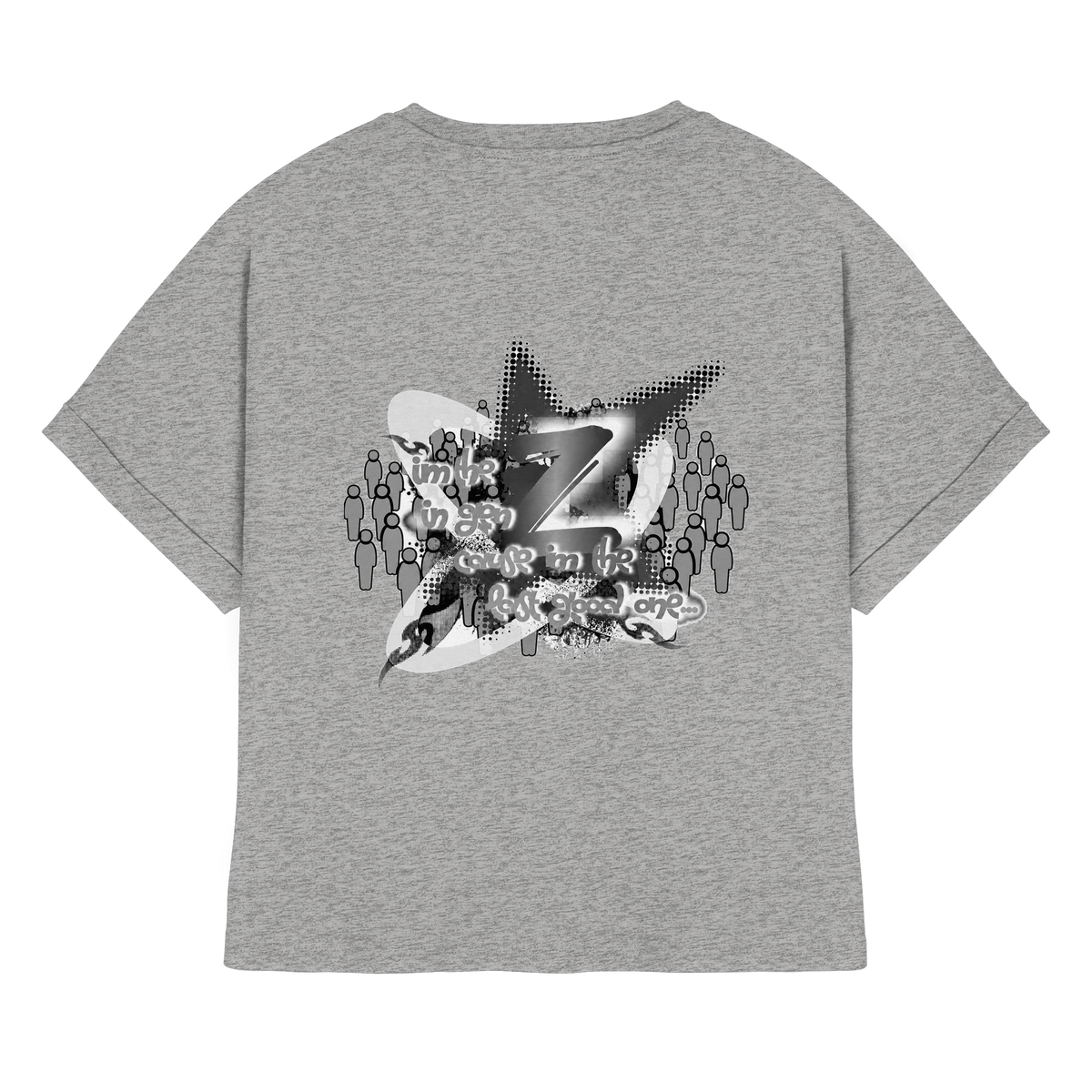 The Rebellion Z BASiCS - T-shirt da donna biologica con maniche con risvolto