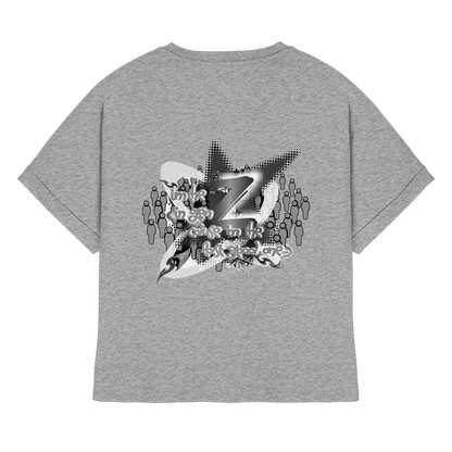 The Rebellion Z BASiCS - T-shirt da donna biologica con maniche con risvolto