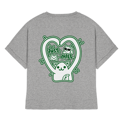 low CORTiSOL - T-shirt biologica da donna con maniche arrotolate