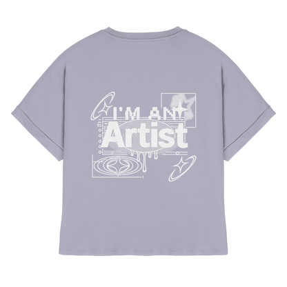 The Artist BASiCS - T-shirt da donna in cotone biologico con maniche a giro