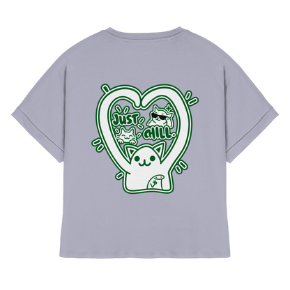 low CORTiSOL - T-shirt biologica da donna con maniche arrotolate
