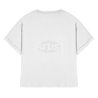 The Artist BASiCS - T-shirt da donna in cotone biologico con maniche a giro