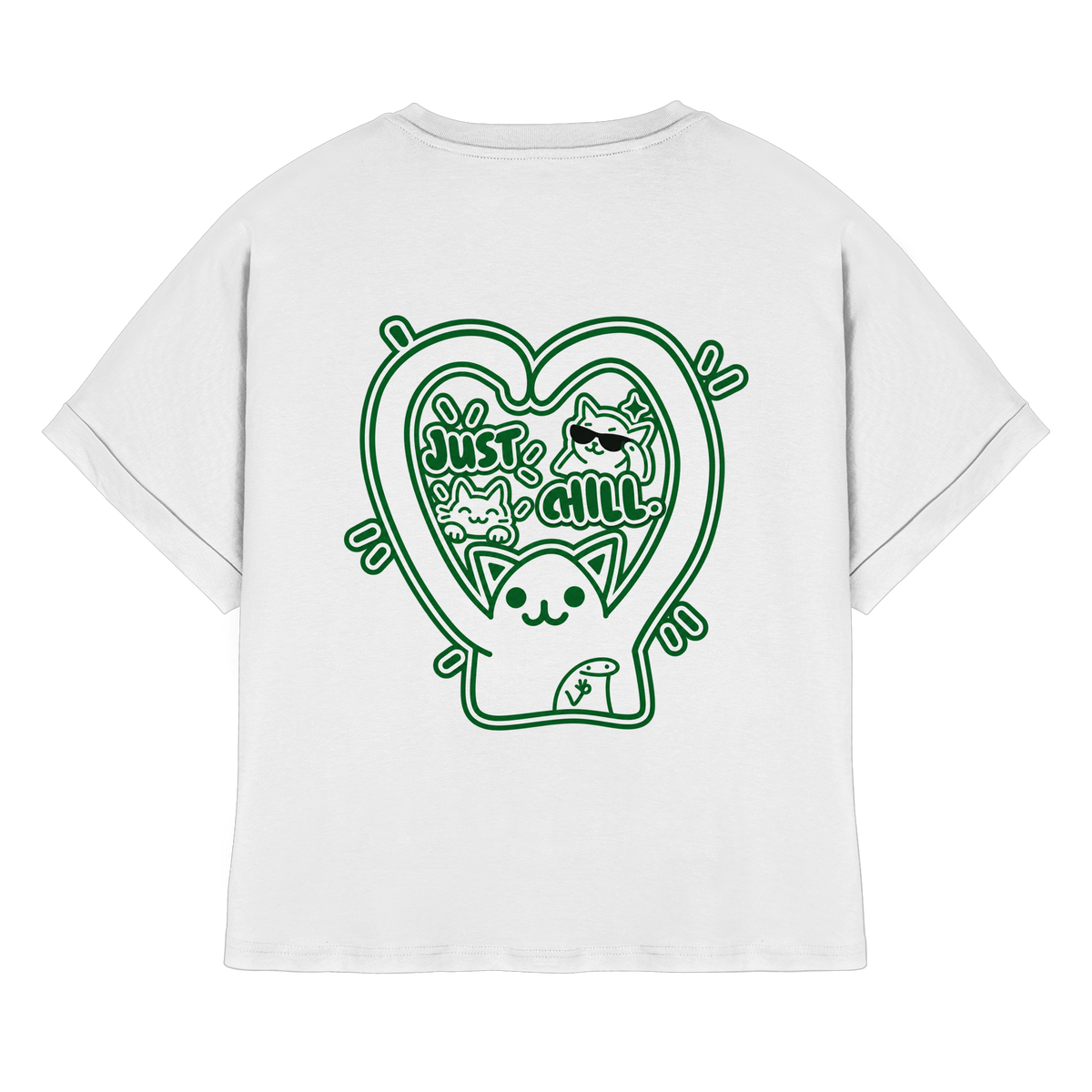 low CORTiSOL - T-shirt biologica da donna con maniche arrotolate