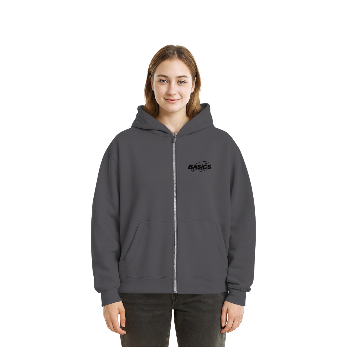 BASiCS - Für die SIMPLE - Fluffige Boxcut-Jacke mit Reißverschluss