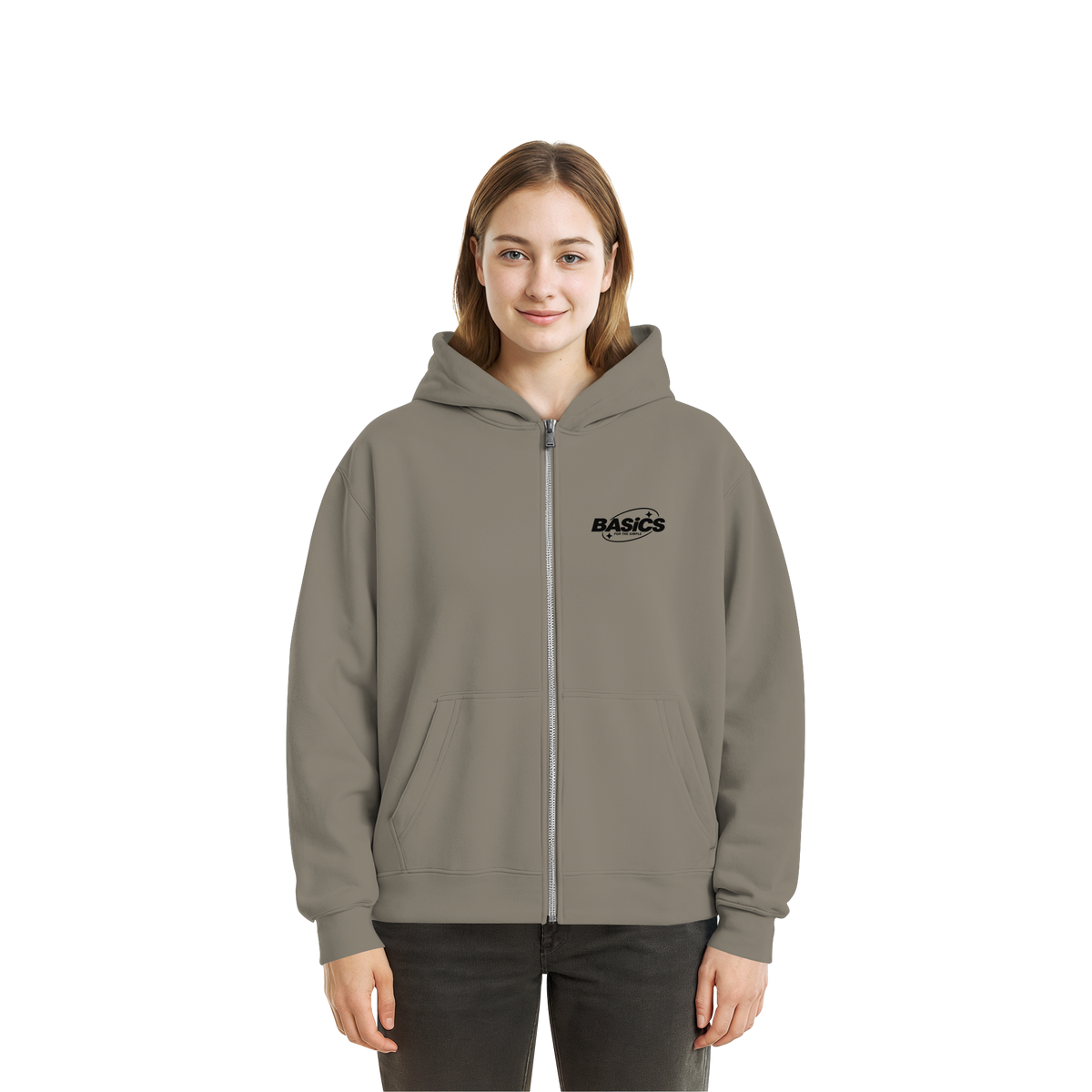BASiCS - Für die SIMPLE - Fluffige Boxcut-Jacke mit Reißverschluss