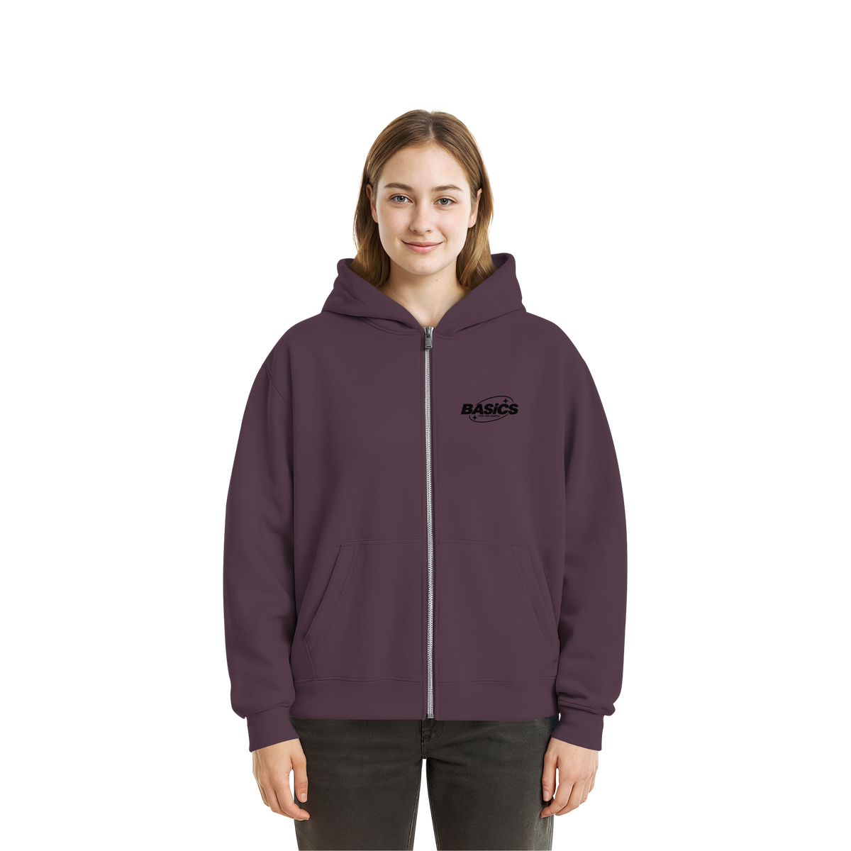 BASiCS - Für die SIMPLE - Fluffige Boxcut-Jacke mit Reißverschluss