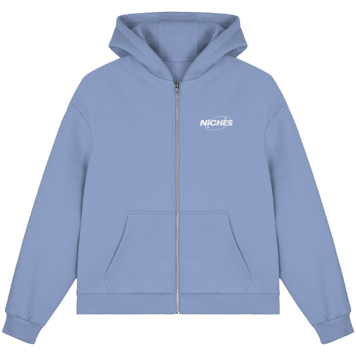 NiCHES - ESTILO BÁSICO - Sudadera con cremallera corte cuadrado y efecto afelpado