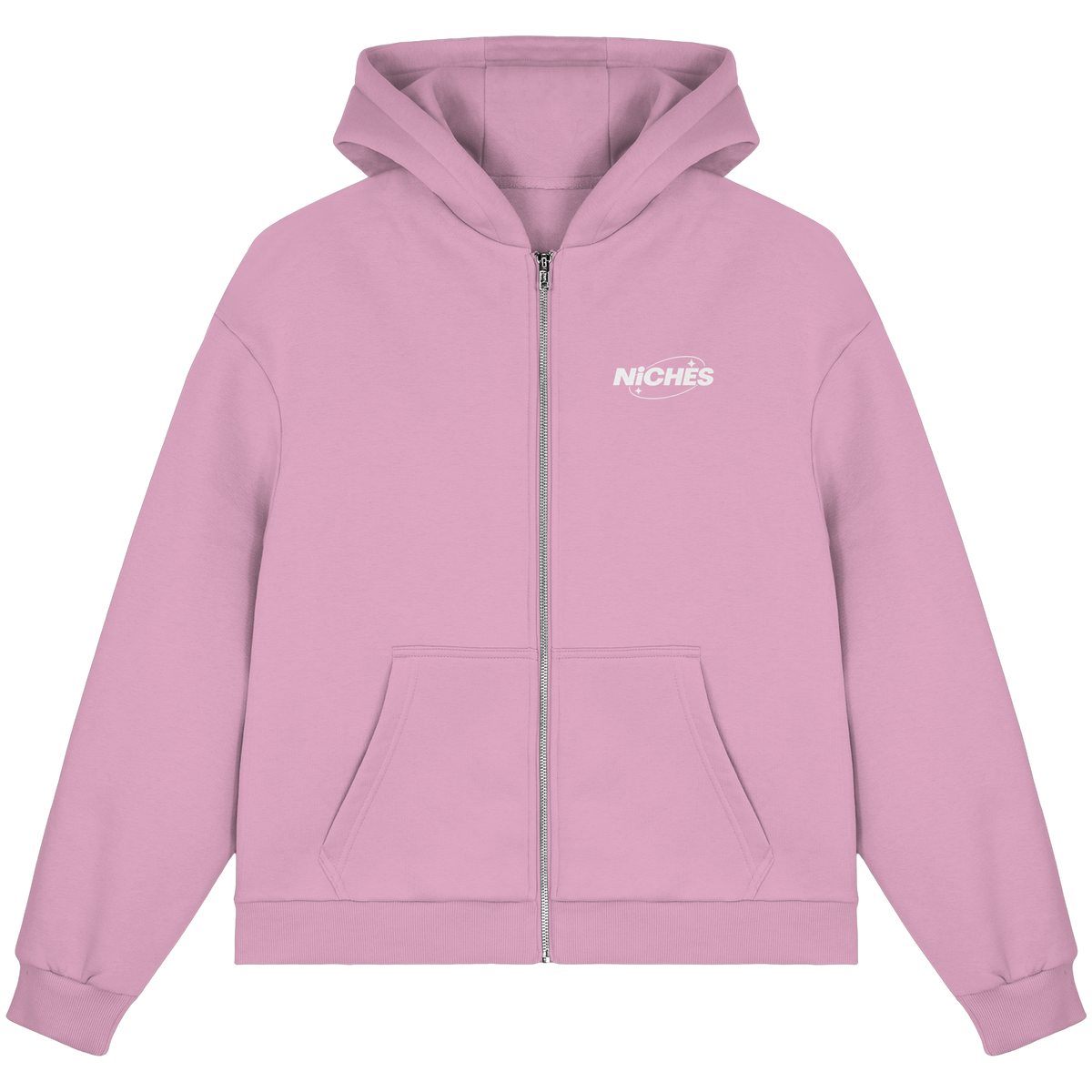 NiCHES - ESTILO BÁSICO - Sudadera con cremallera corte cuadrado y efecto afelpado