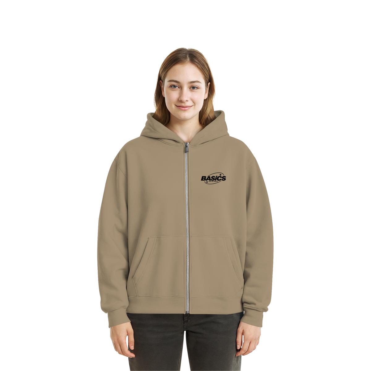 BASiCS - Für die SIMPLE - Fluffige Boxcut-Jacke mit Reißverschluss
