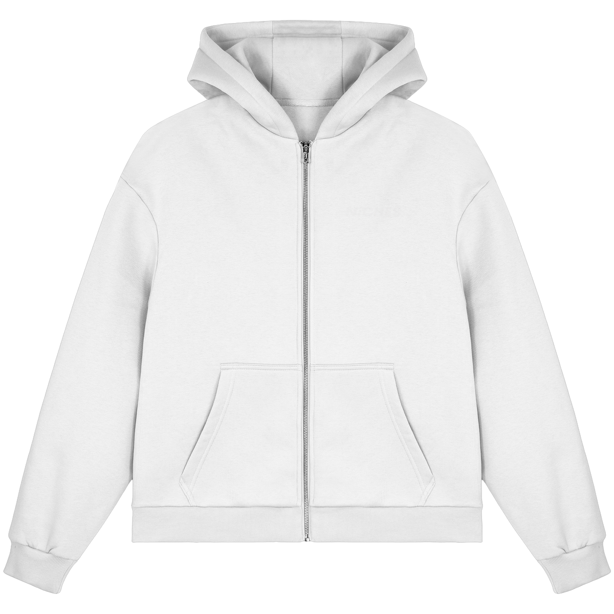 NiCHES - ESTILO BÁSICO - Sudadera con cremallera corte cuadrado y efecto afelpado