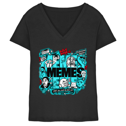 The Meme - T-shirt da donna con scollo a V