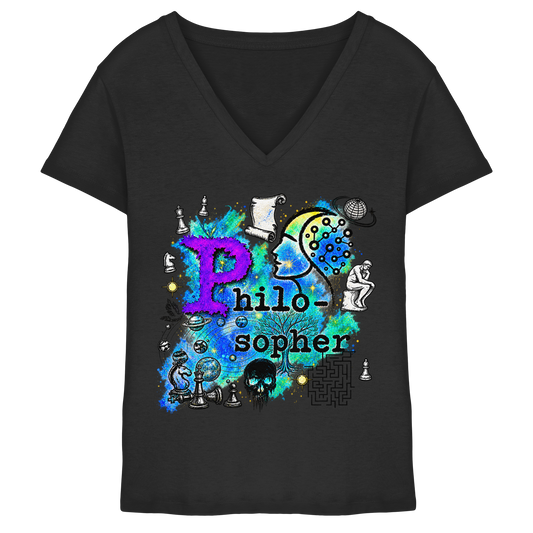 The Philosopher - Ladies V-Neck Shirt