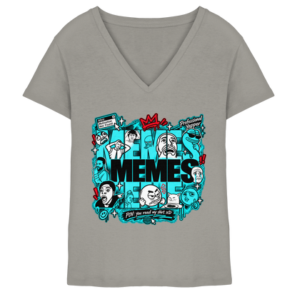 The Meme - T-shirt da donna con scollo a V