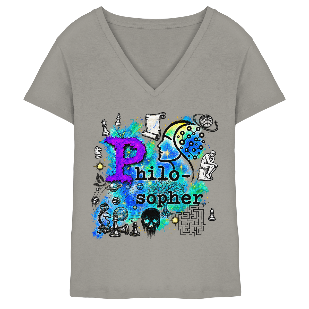 Der Philosoph – Damen-V-Shirt