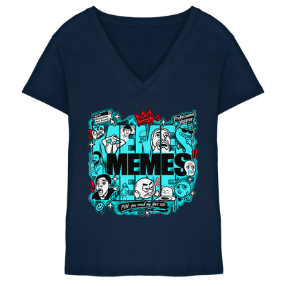 The Meme - T-shirt da donna con scollo a V
