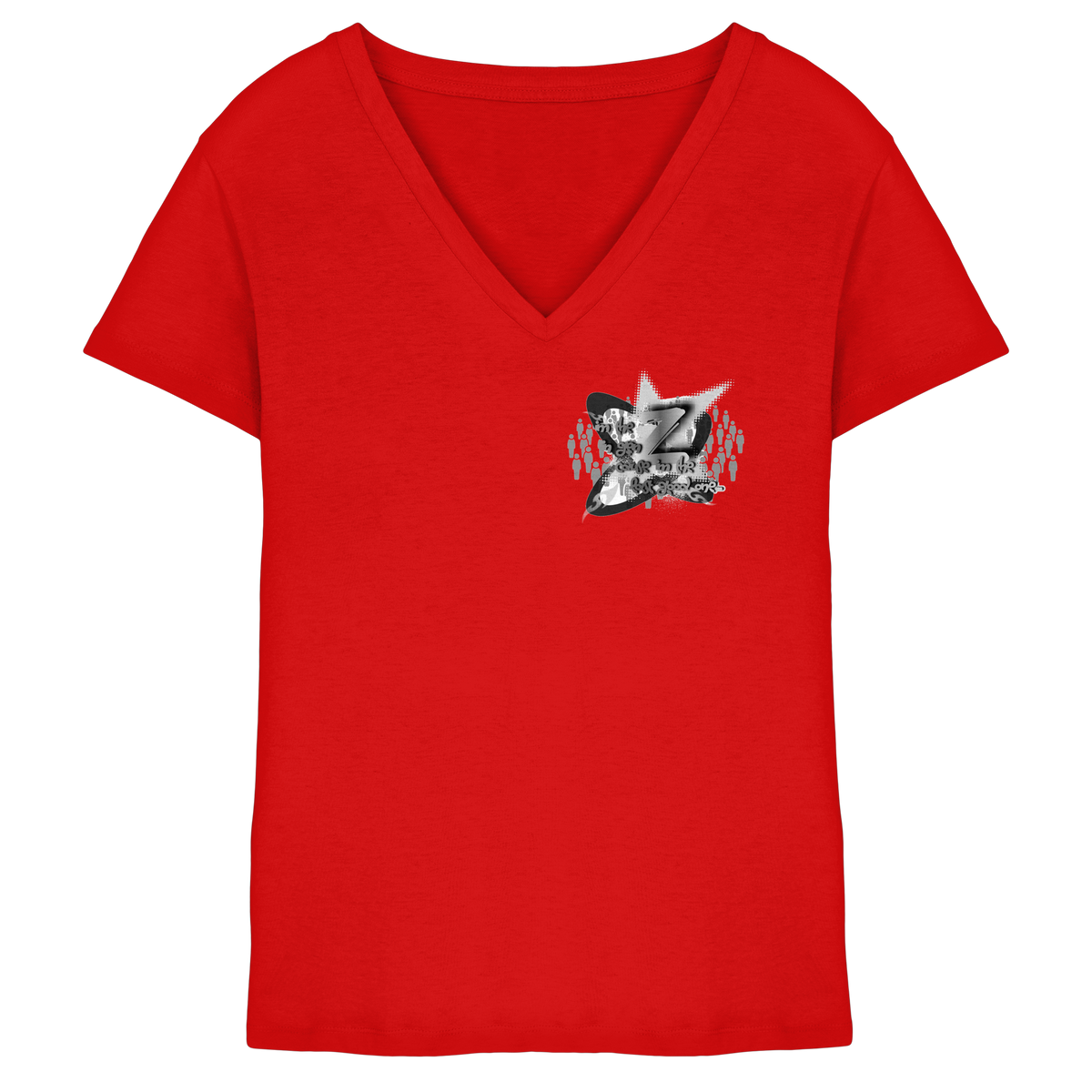 The Rebellion Z BASiCS - T-shirt da donna con scollo a V