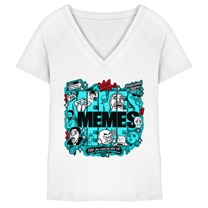 The Meme - T-shirt da donna con scollo a V