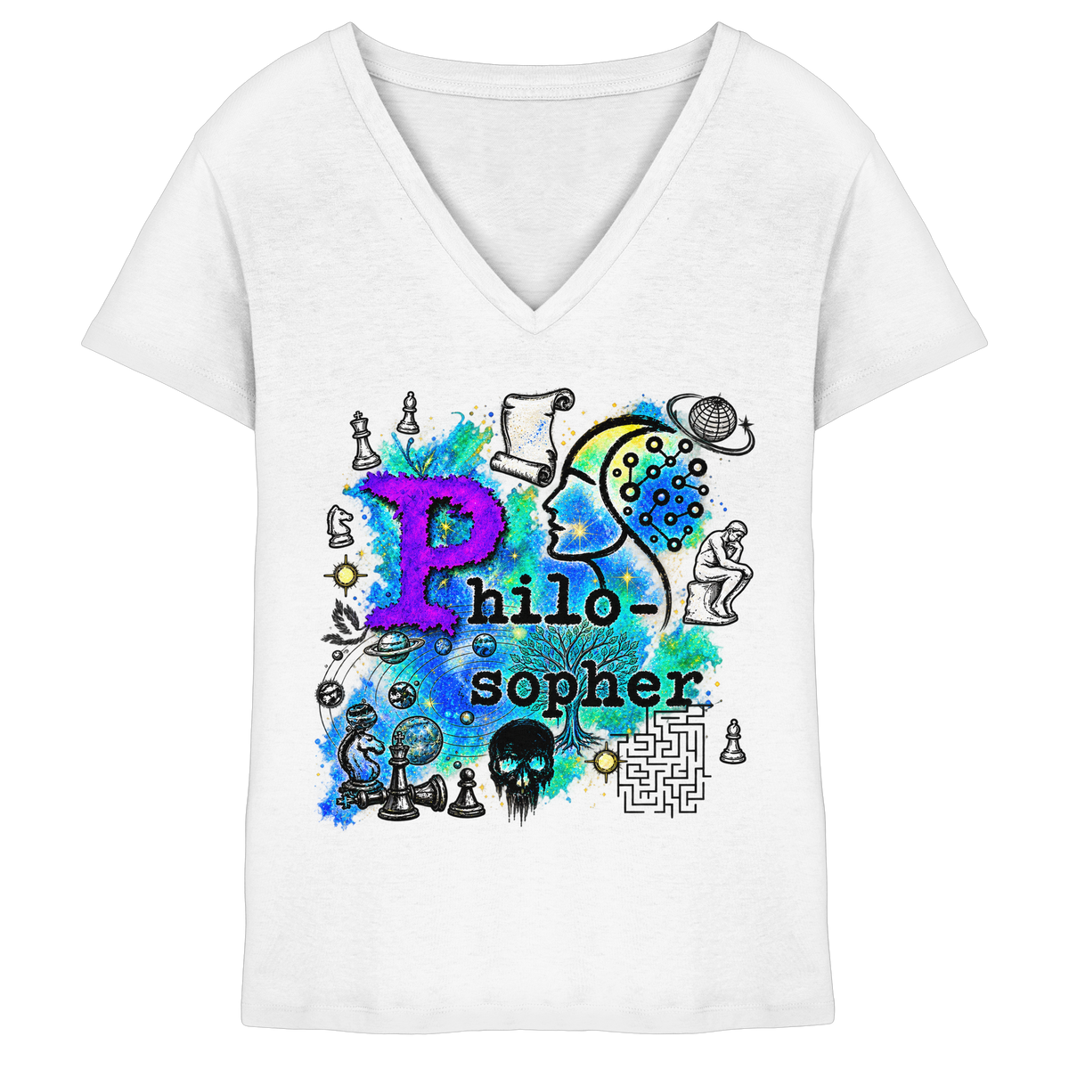 Der Philosoph – Damen-V-Shirt