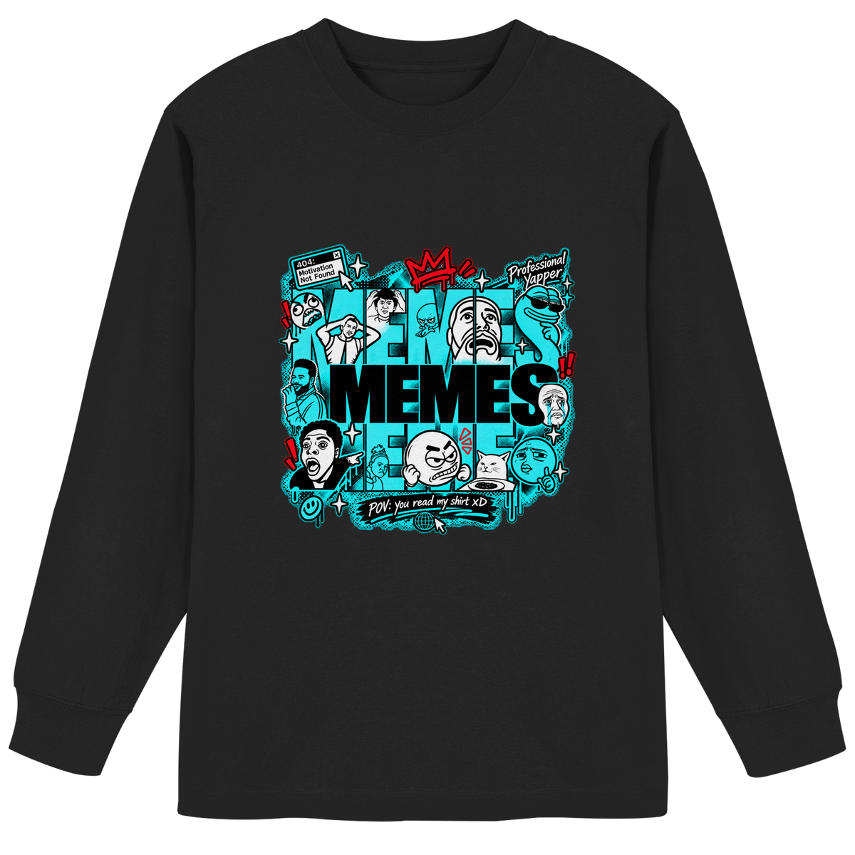 The Meme - T-shirt a maniche lunghe oversize pesante in cotone biologico