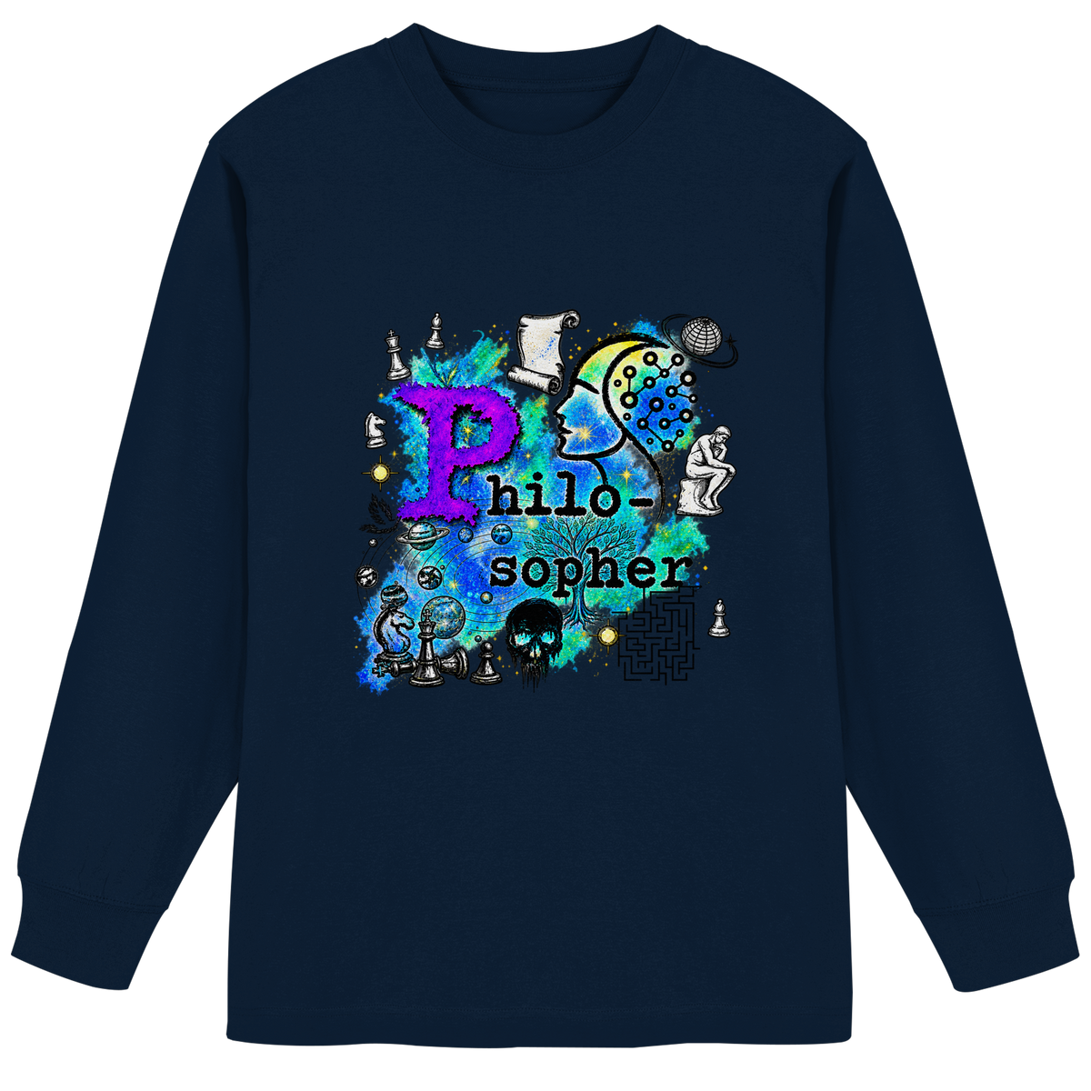 The Philosopher - Organic Heavy Oversized Longsleeve T-Shirt