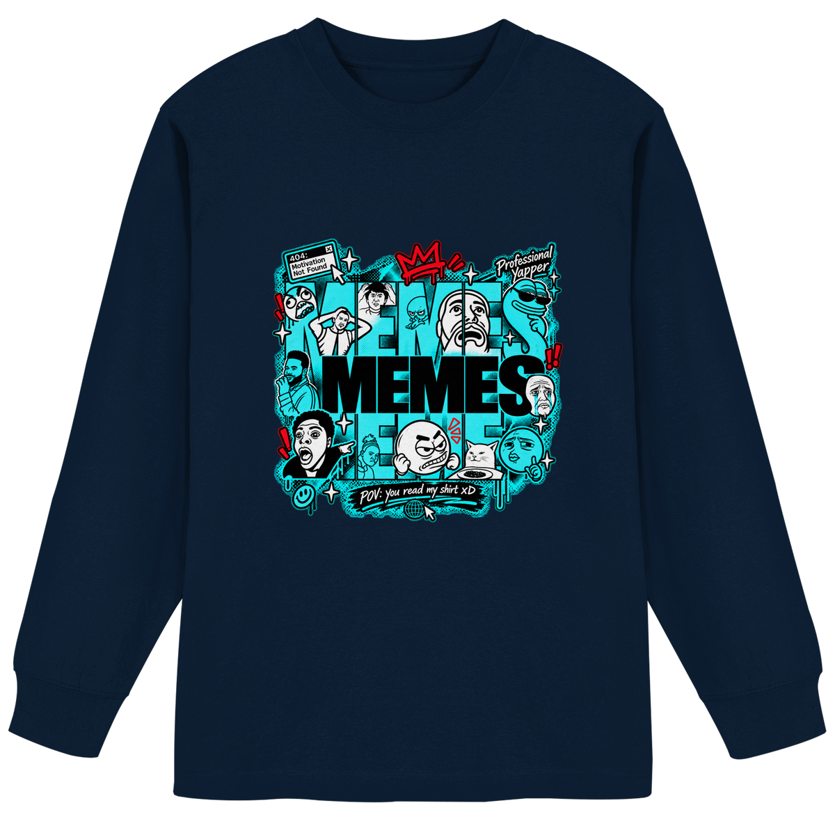 The Meme - T-shirt a maniche lunghe oversize pesante in cotone biologico