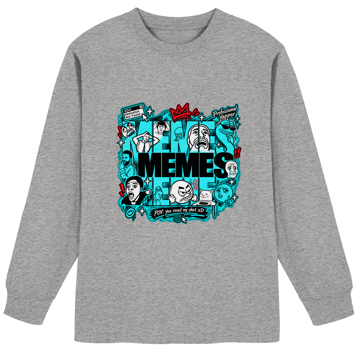 The Meme - T-shirt a maniche lunghe oversize pesante in cotone biologico